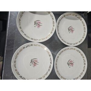 Royal China 22k Gold Floral Bread Appetizer Plates Set Of 4 Vintage